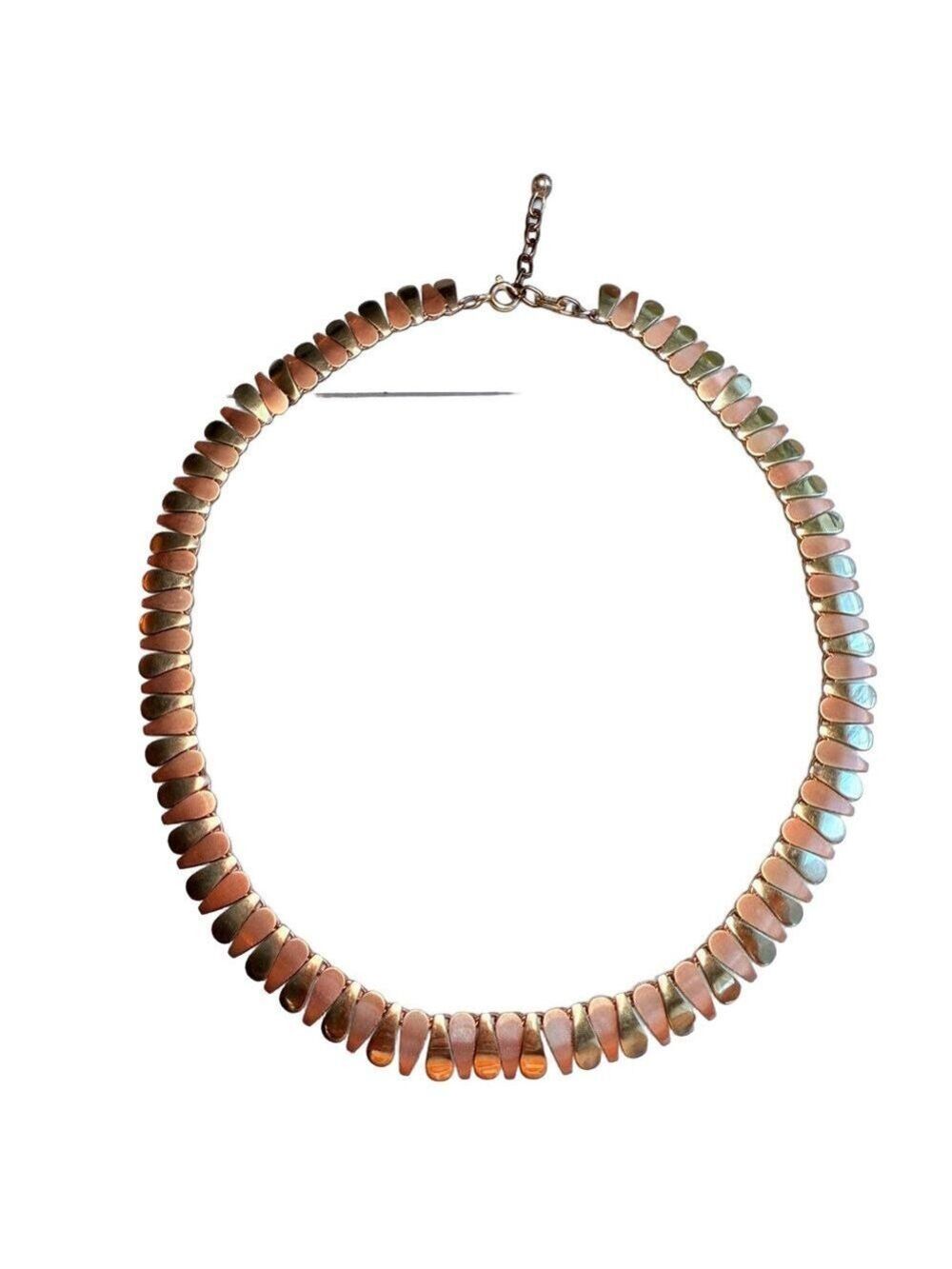 Estate Mid-Century 8K Solid Two-Tone Gold Fringe European Bib Collar Necklace